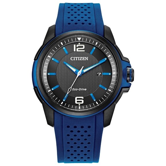 Citizen Men's Sport Casual Eco-Drive Blue Polyurethane Watch 44 MM AW1655-01E - Picture 1 of 6